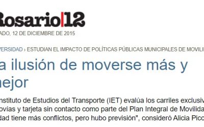 Movilidad Urbana – Publicación Diario Página 12 12/12/2015 | Noticia