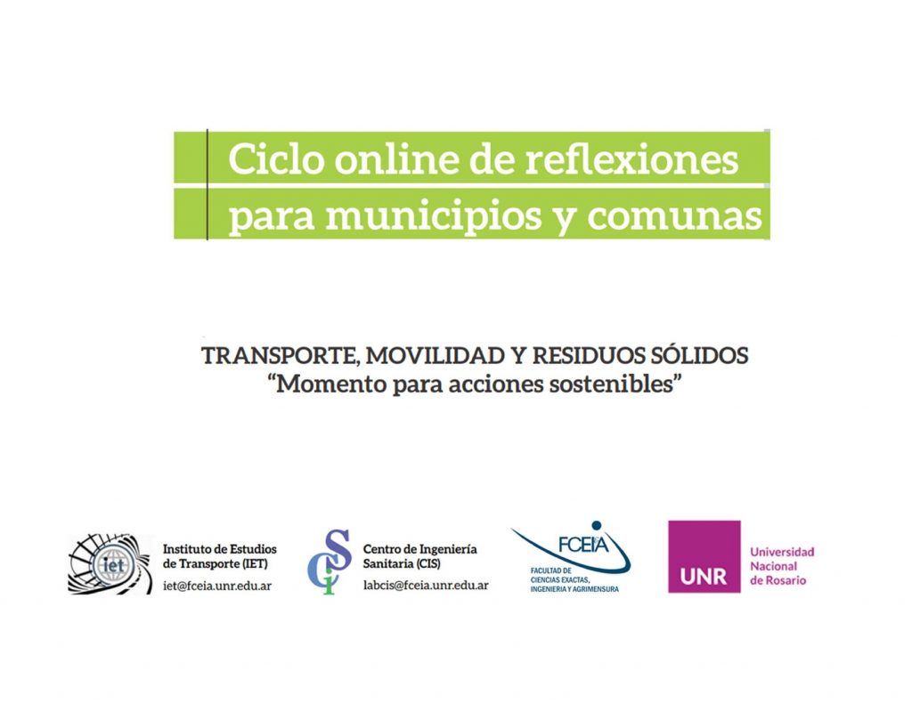 Movilidad Urbana – Publicación en Canal YouTube FCEIA UNR JUN-SEPT 2020 | Capacitación